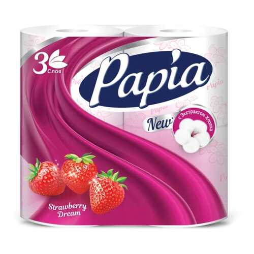 Туалетная бумага Papia Strawberry Dream 3-ех слойная 4 шт. в Летуаль