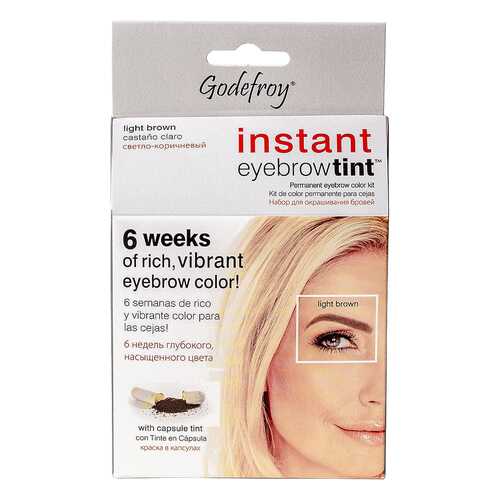 Краска-хна для бровей Godefroy Eyebrow Tint Light Brown в капс с эфф.татуажа 15 капс в Летуаль