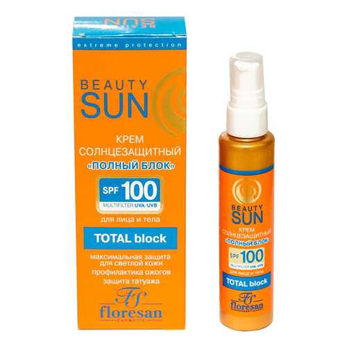 Солнцезащитный крем Floresan Beauty Sun Полный блок SPF 100 75 мл в Летуаль